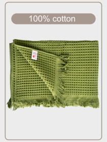 Вафельний рушник - бавовна-  для ванної, готелів, спа - XXL - Зелений Lovely Svi  модель 402443 Фото