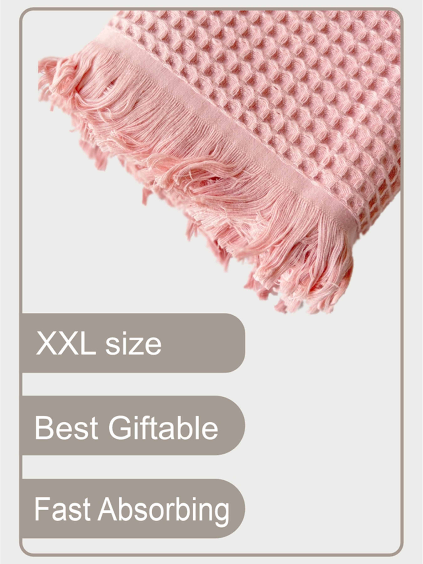 Вафельний рушник - бавовна-  для ванної, готелів, спа - XXL - Рожевий Lovely Svi  модель 402421 Фото