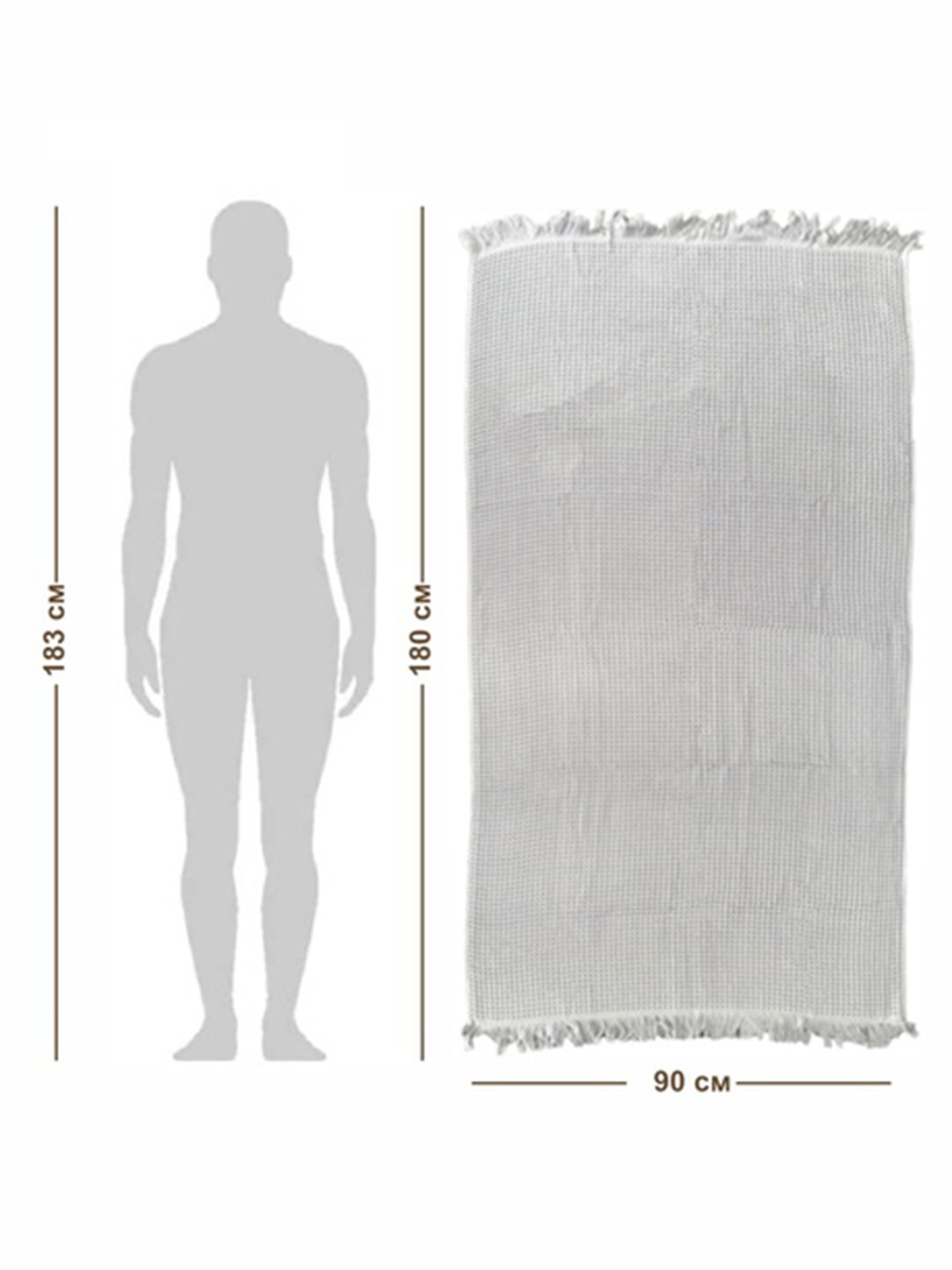 Вафельное полотенце - хлопок - для ванной, отелей, спа - XXL - Серый Lovely Svi  модель 402465 Фото