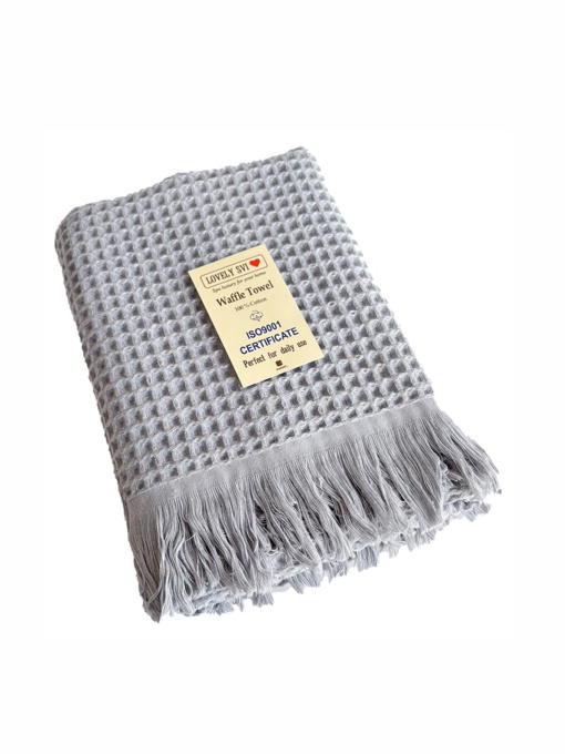 Вафельний рушник - бавовна-  для ванної, готелів, спа - XXL - Сірий Lovely Svi  модель 402465 Фото