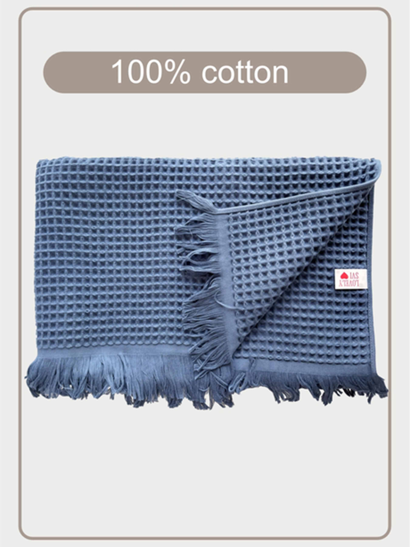 Вафельное полотенце - хлопок - для ванной, отелей, спа - XXL - Синий Lovely Svi  модель 402459 Фото