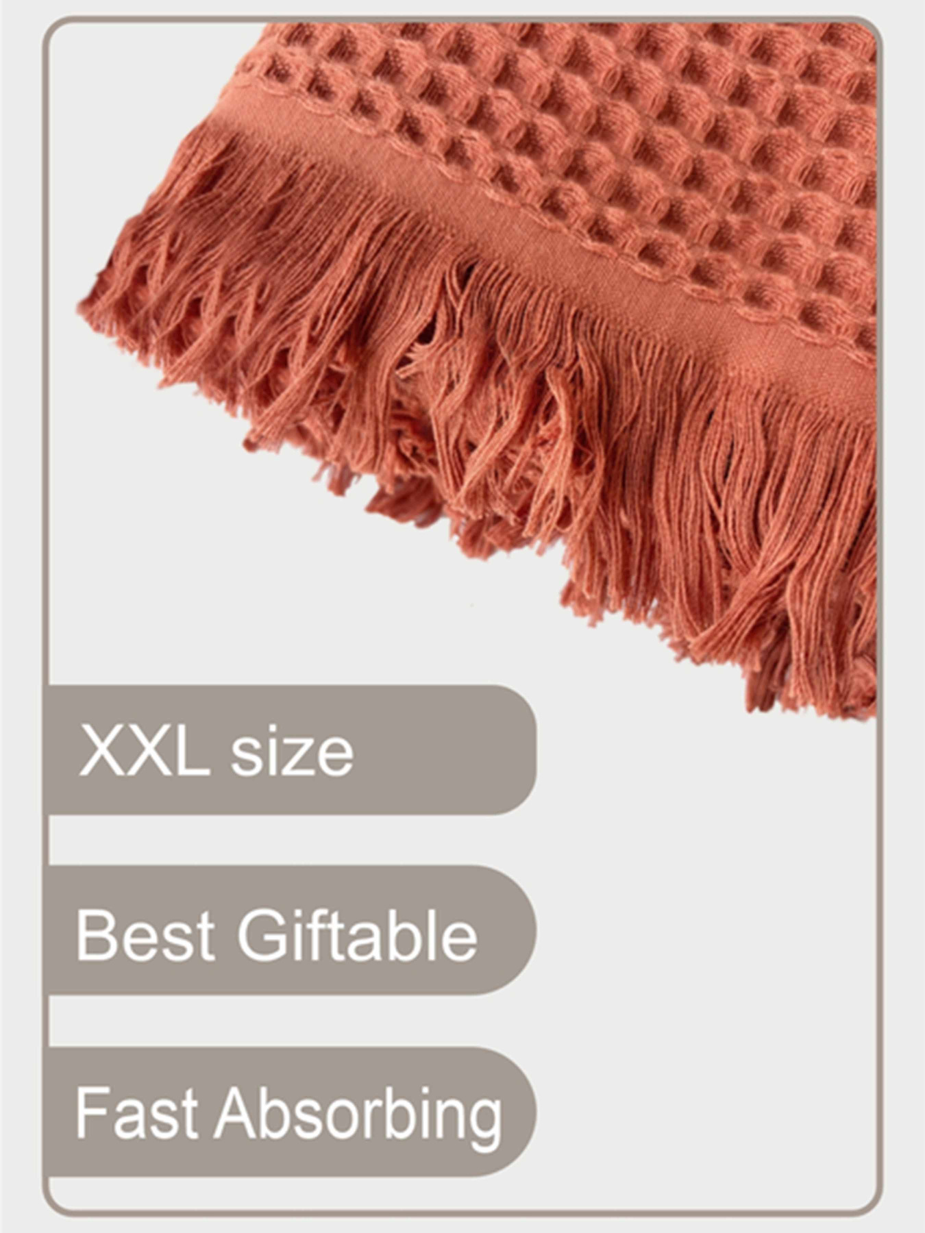 Вафельное полотенце - хлопок - для ванной, отелей, спа - XXL - Теракотовый Lovely Svi  модель 402415 Фото