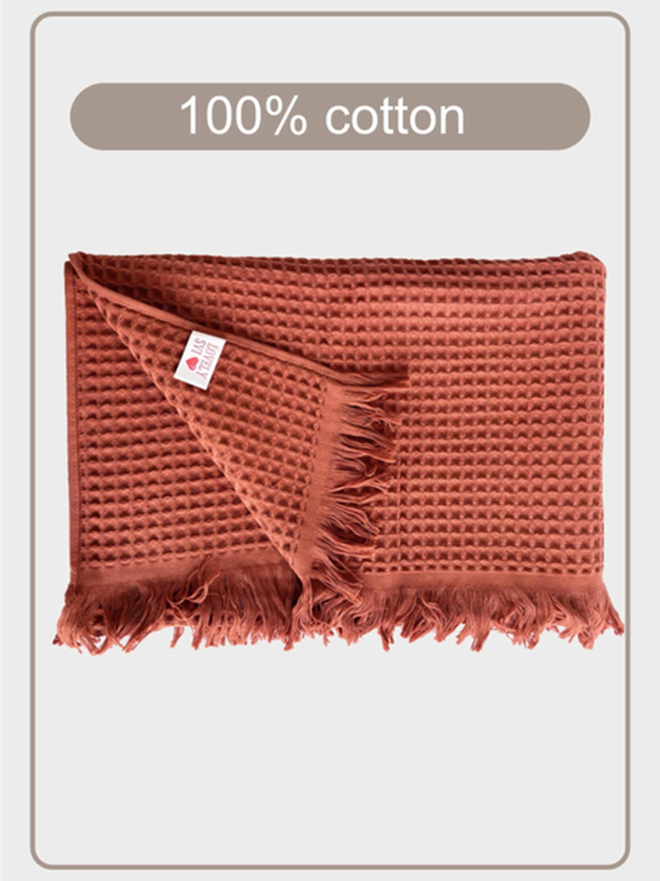 Вафельное полотенце - хлопок - для ванной, отелей, спа - XXL - Теракотовый Lovely Svi  модель 402415 Фото