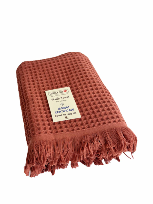 Вафельний рушник - бавовна-  для ванної, готелів, спа - XXL - Теракотовий Lovely Svi  модель 402415 Фото