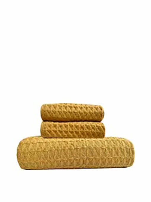 Набір 3 вафельних рушники для ванної, готелів, SPA, саун, кухні т  - Жовтий Lovely Svi  модель 110826 Фото