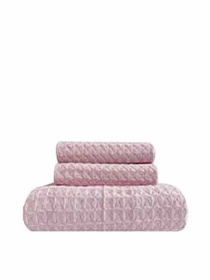 Набор 3 вафельных полотенца для ванной, отелей, SPA, саун, кухні -  Розовый Lovely Svi  модель 110825 Фото
