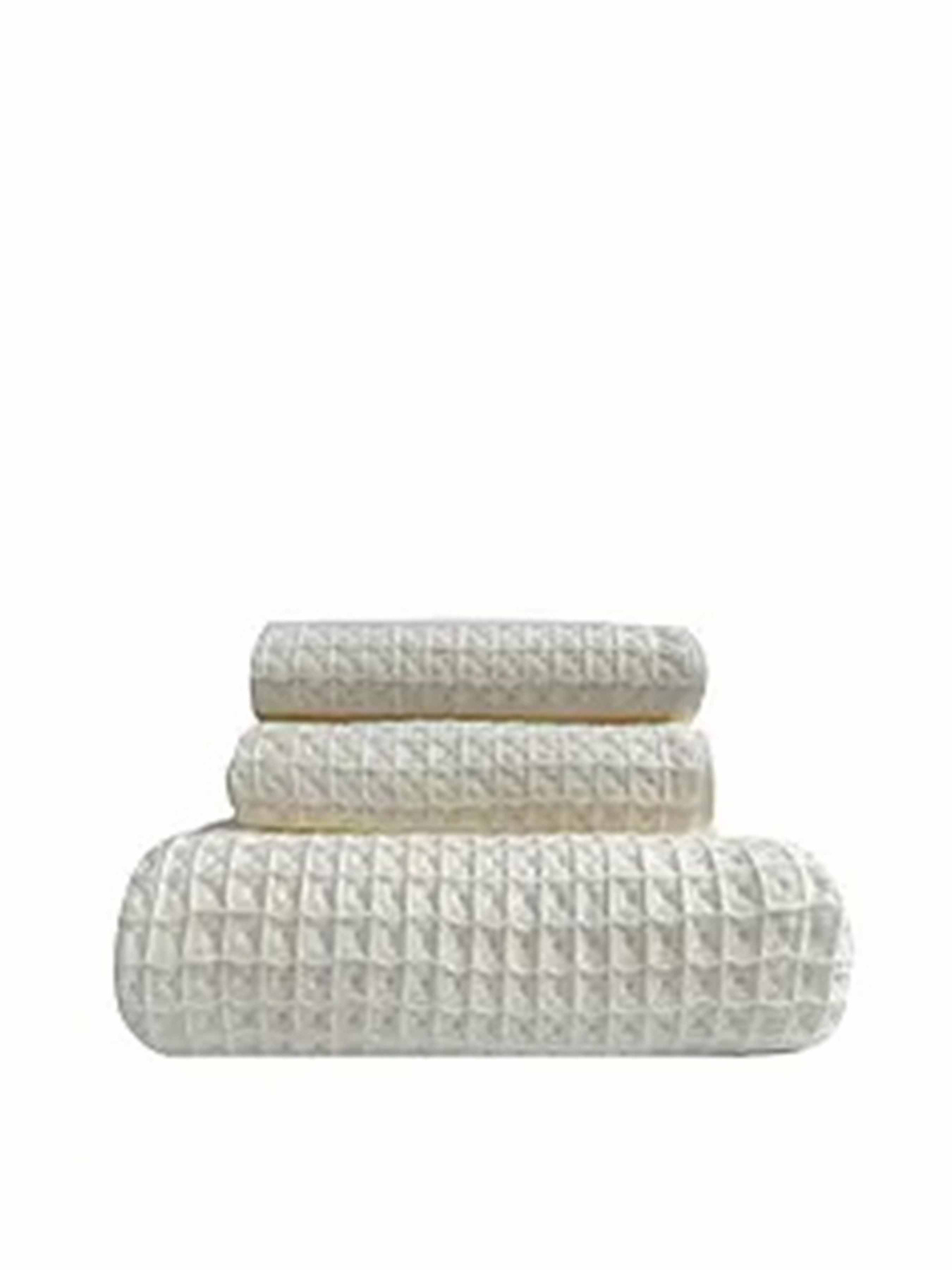 Набор 3 вафельных полотенца для ванной, отелей, SPA, саун, кухні -  Бежевый Lovely Svi  модель 110827 Фото