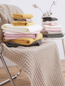 Набор 3 вафельных полотенца для ванной, отелей, SPA, саун, кухні - Кофейный Lovely Svi модель 110824 Набор 3 вафельных полотенца для ванной, отелей, SPA, саун, кухні - Кофейный Lovely Svi модель 110824 Фото