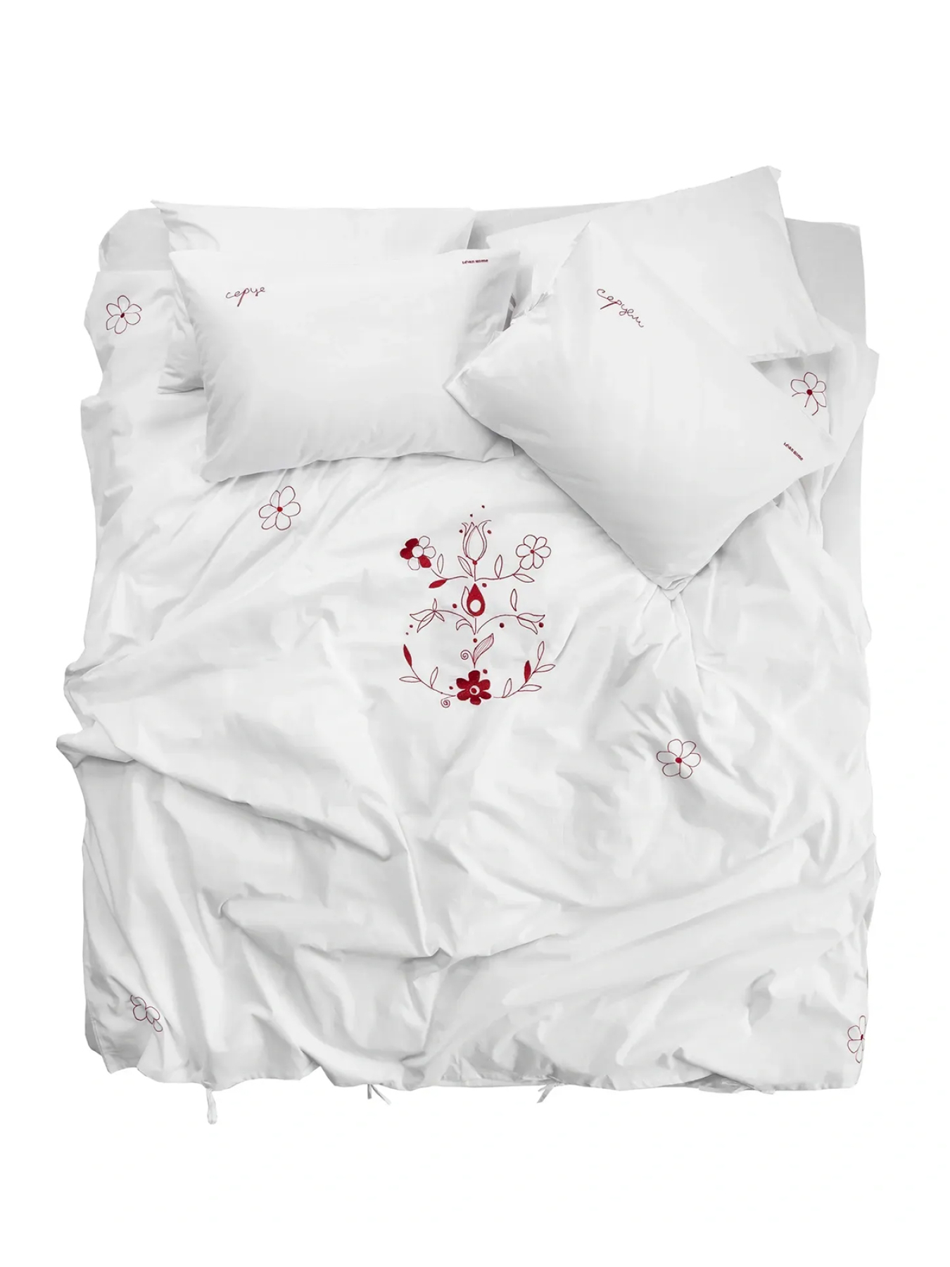 Комплект постельного белья с вышивкой LEVAN HOME модель 77441100121 Комплект постельного белья с вышивкой LEVAN HOME модель 77441100121 Фото