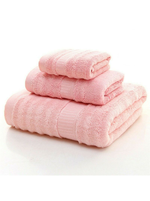 Набір 3 бамбук / бавовна рушників для ванної, готелів, SPA, саун  Рожева Троянда Lovely Svi  модель 701402 Фото