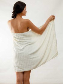 Набор 3 бамбук / хлопок полотенец для ванной, отелей, SPA, саун Бежевый Lovely Svi  модель 701401 Фото