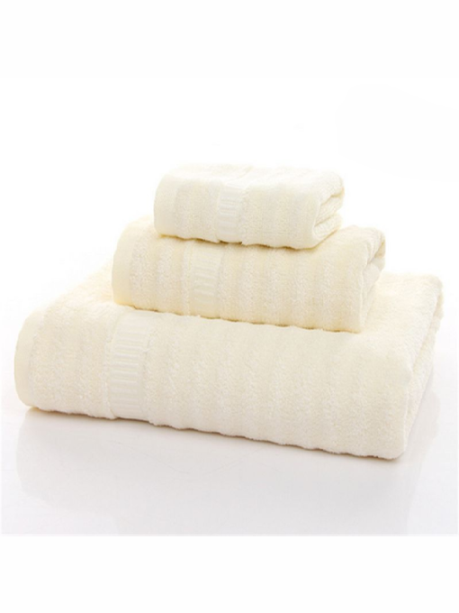 Набор 3 бамбук / хлопок полотенец для ванной, отелей, SPA, саун Бежевый Lovely Svi  модель 701401 Фото