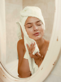 Набір 3 бамбук / бавовна рушників для ванної, готелів, SPA, саун Бежевий Lovely Svi модель 701401 Набір 3 бамбук / бавовна рушників для ванної, готелів, SPA, саун Бежевий Lovely Svi модель 701401 Фото