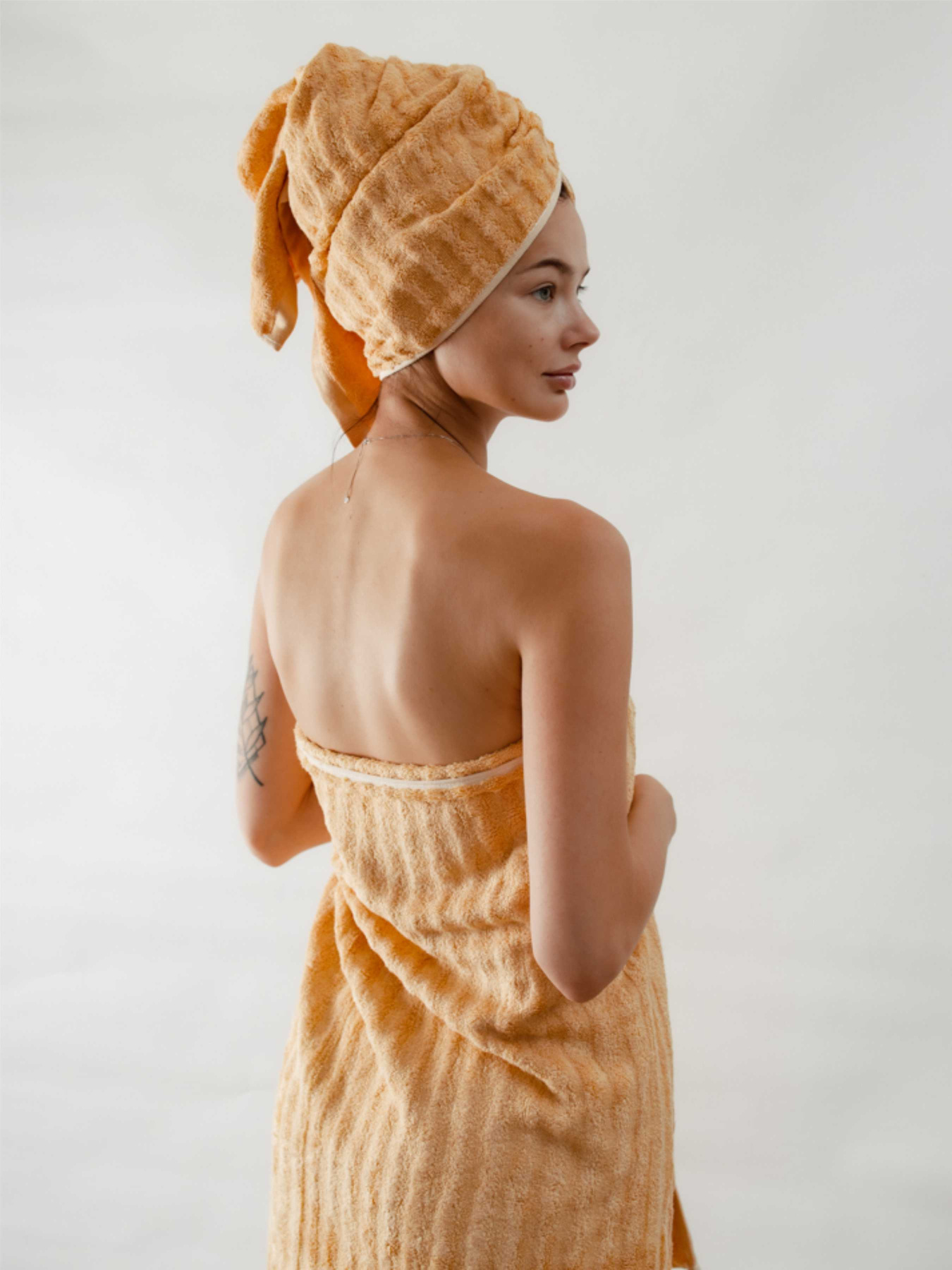 Набор 3 бамбук / хлопок полотенец для ванной, отелей, SPA, саун Коричневий Lovely Svi  модель 701403 Фото