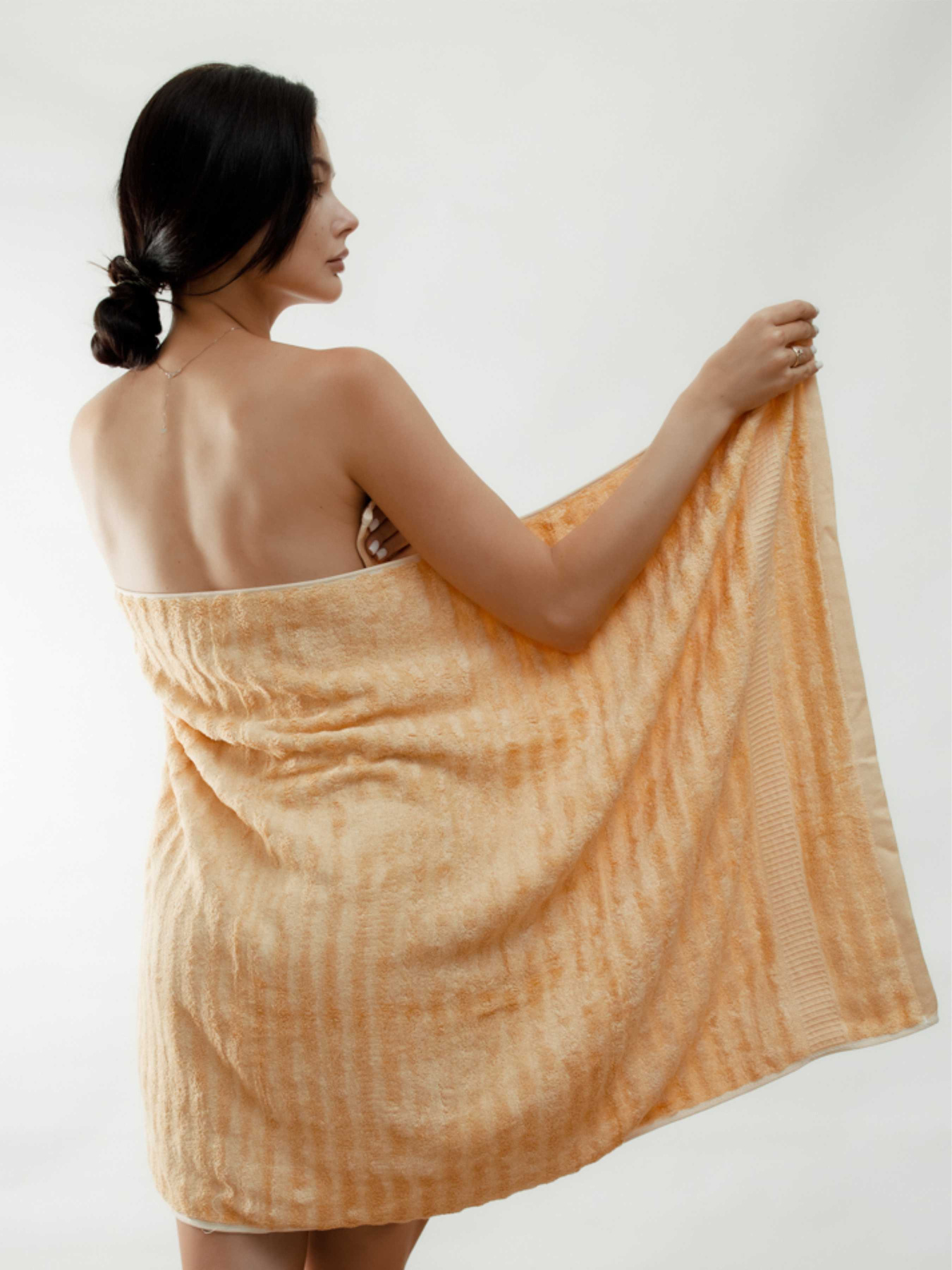 Набор 3 бамбук / хлопок полотенец для ванной, отелей, SPA, саун Коричневий Lovely Svi  модель 701403 Фото