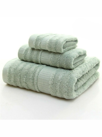 Набор 3 бамбук / хлопок полотенец для ванной, отелей, SPA, саун зеленый Lovely Svi  модель 701404 Фото