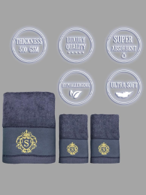 Набір 3 бамбук / бавовна рушників в подарунковій коробці  Лавандовий Lovely Svi  модель 171121 Фото