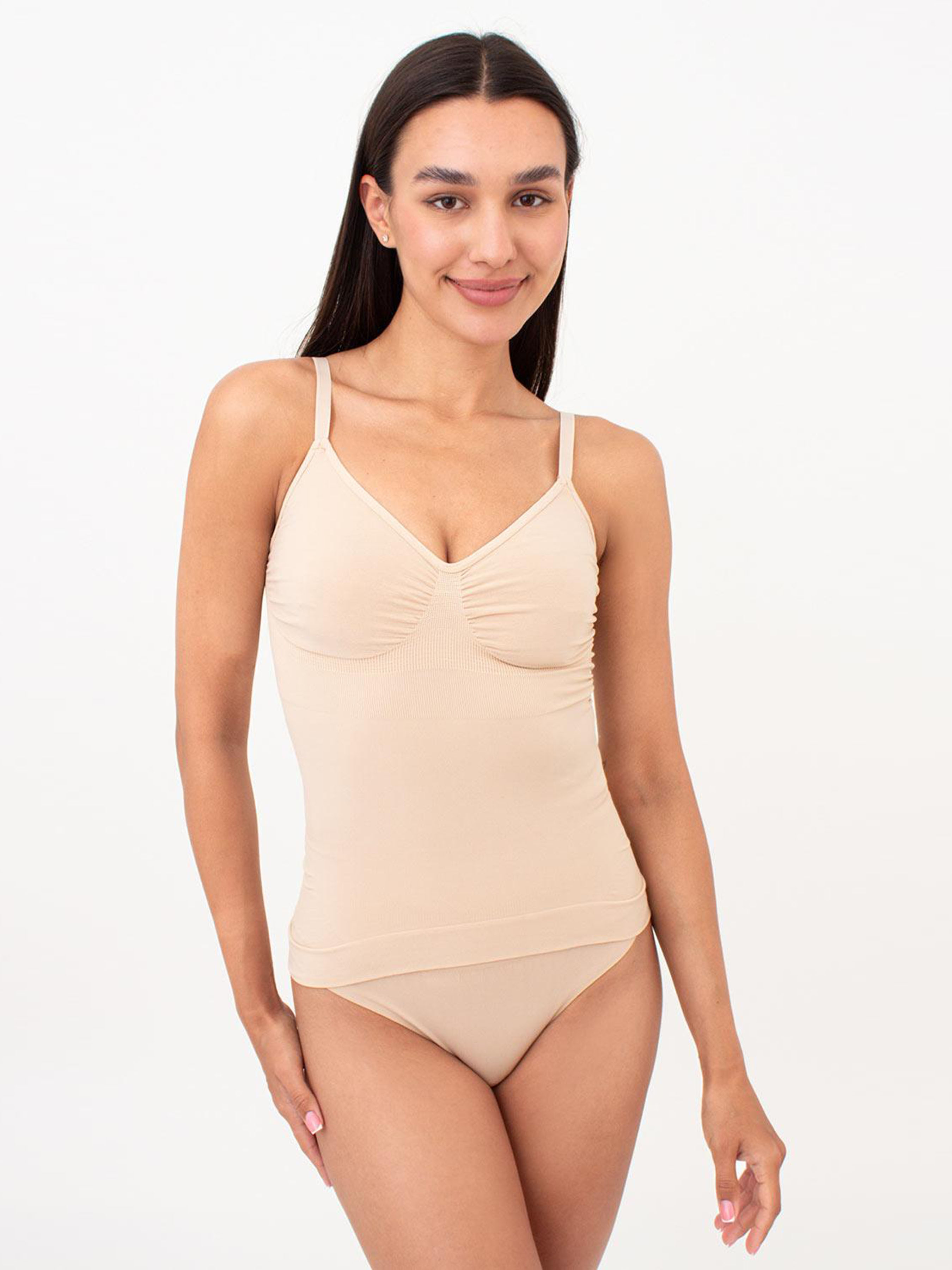 Жіноча Майка для дому Giulia  (UP-00002968_light_nude) колір бежевий, матеріал мікрофібра Giulia - купити в Україні