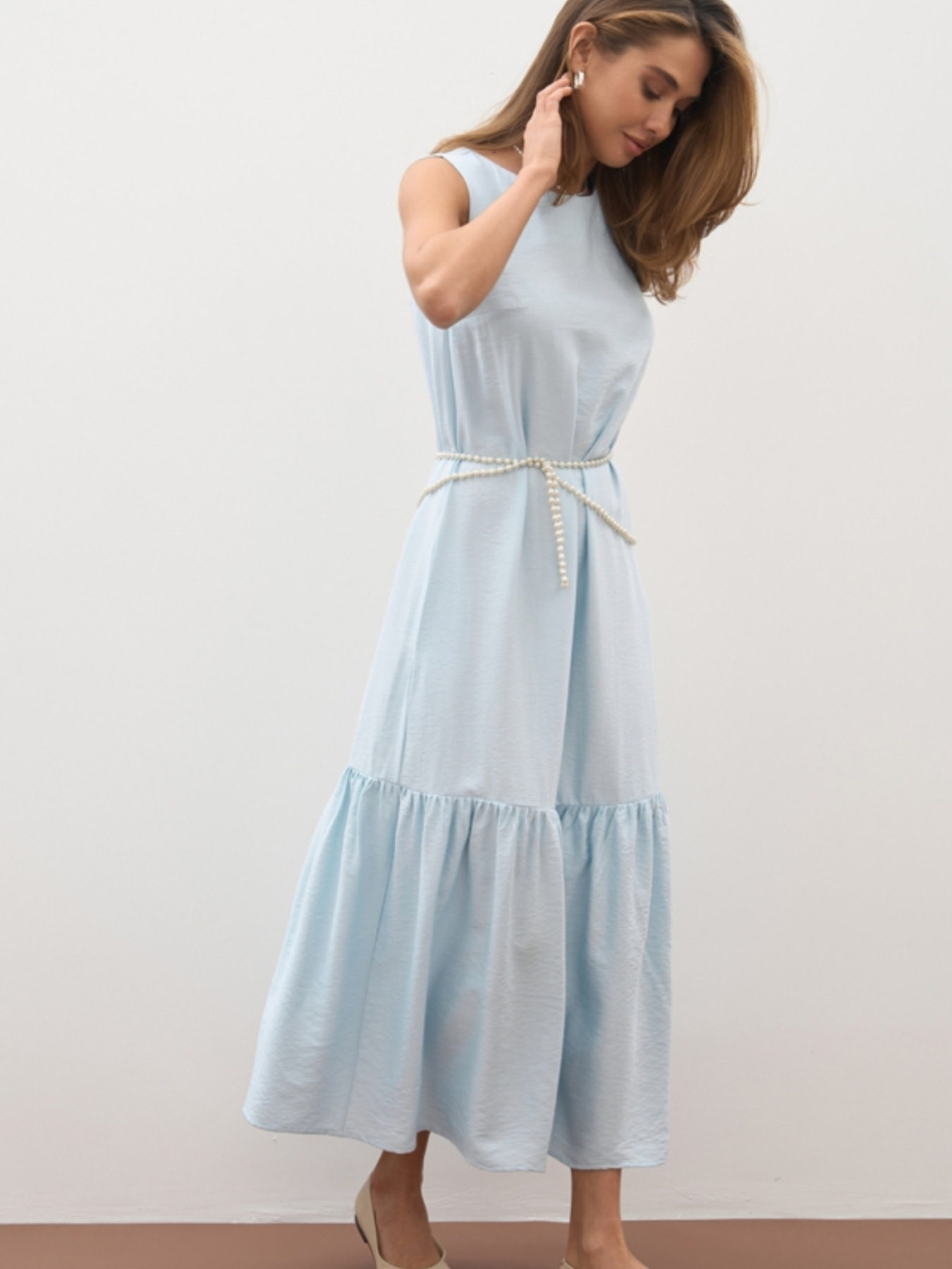 Платье макси TrikoBakh модель 3051-nebesnij Платье макси TrikoBakh модель 3051-nebesnij Фото