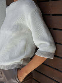 Джемпер TrikoBakh модель 2791-molochnij-z-naturalxnim Фото