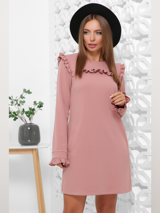 Платье мини MarSe модель marse-platxe-1845-pudrovj Фото