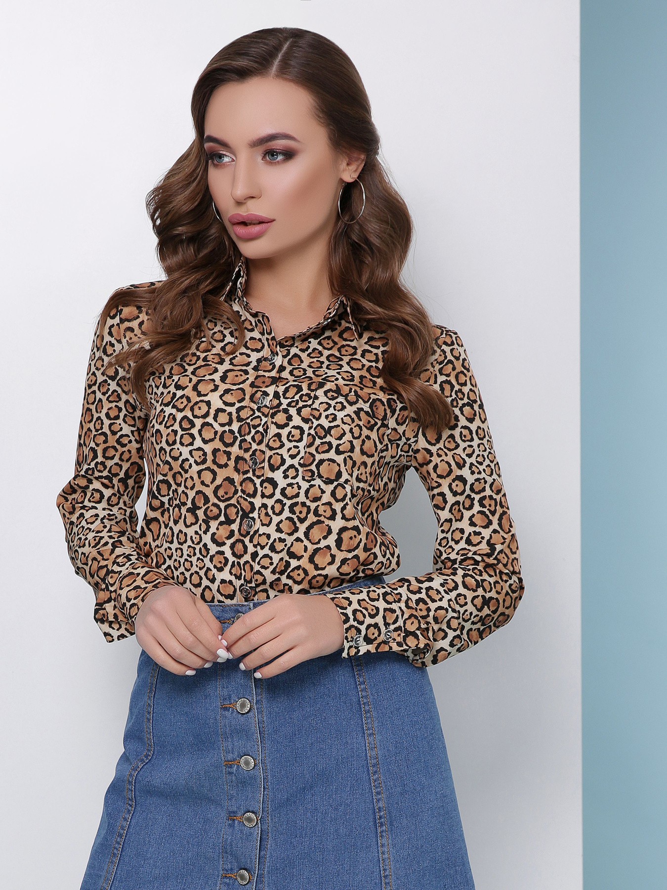 Блуза MarSe модель marse-bluza-1810-bezhevj-leopard Фото