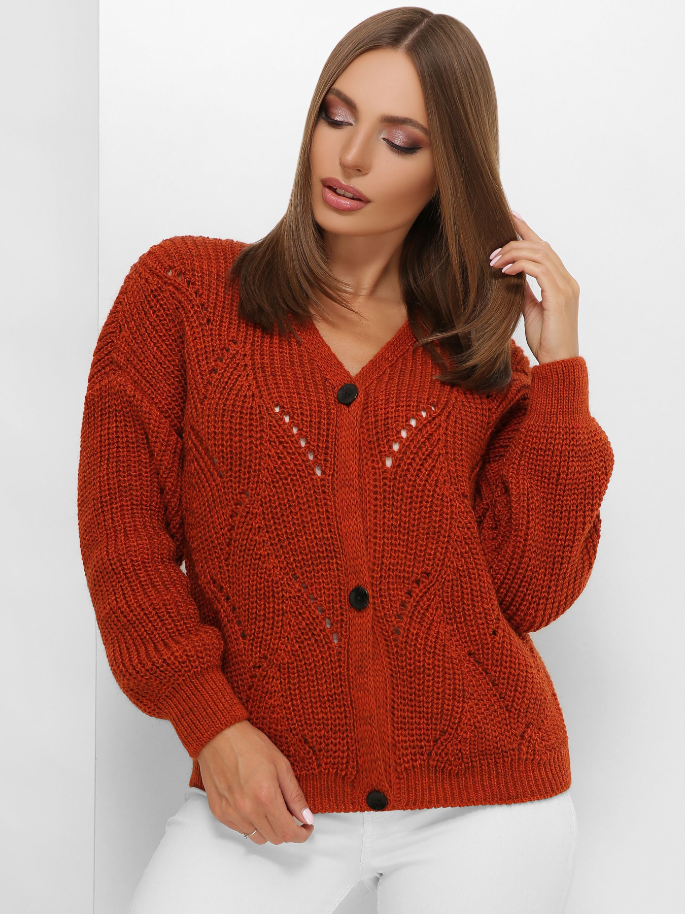 Кардиган MarSe модель marse-kofta-197-terrakot Фото