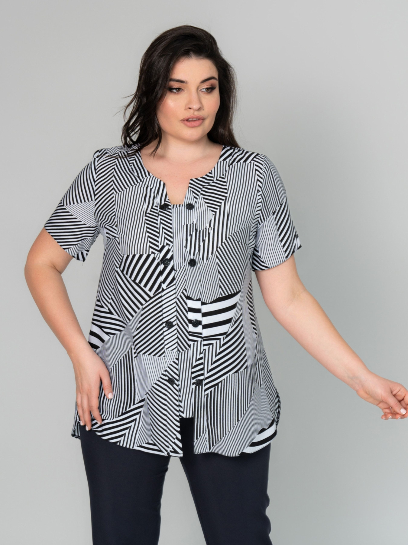 Блуза All Posa модель ap101968p-chorno-blij Фото