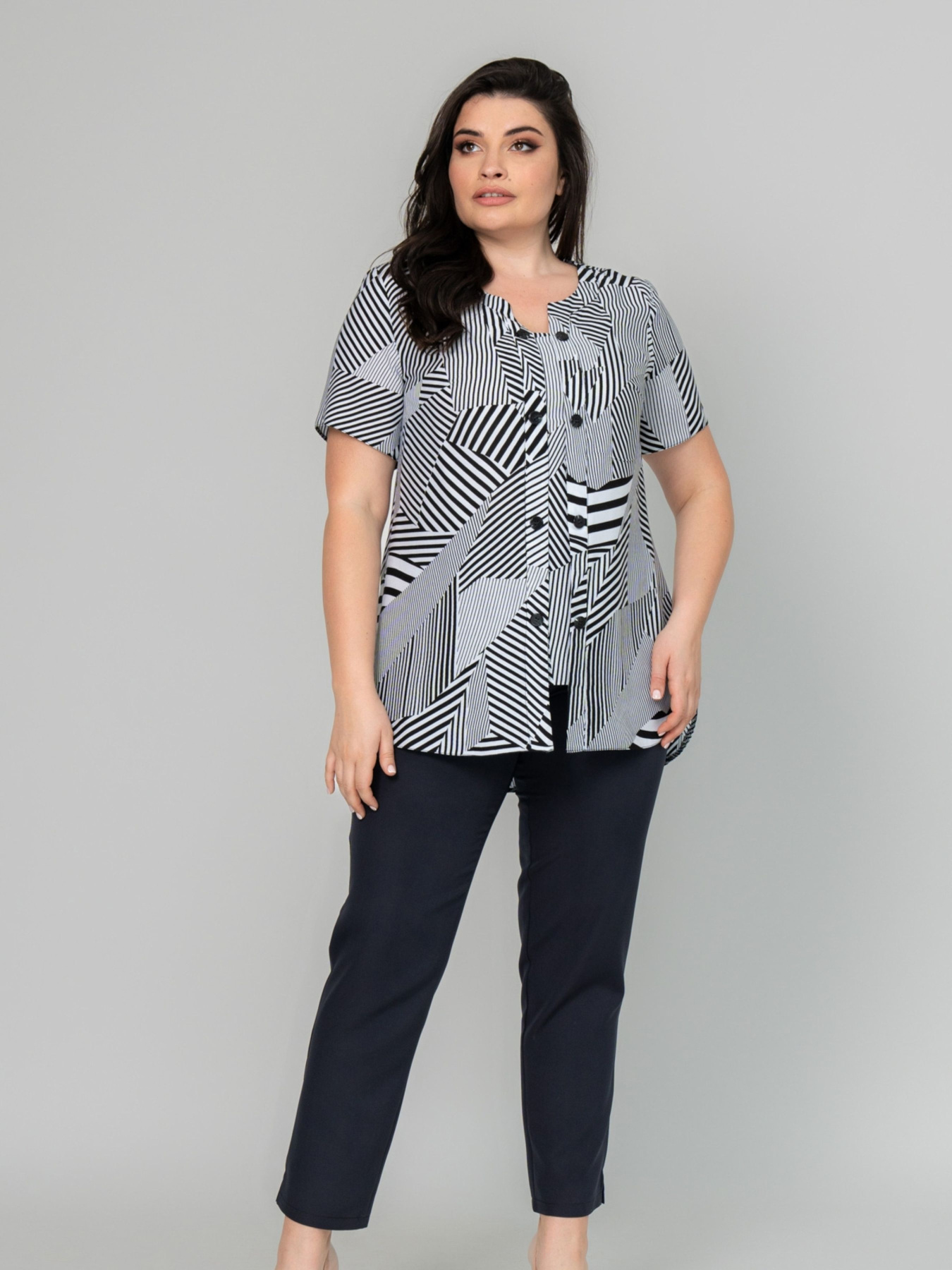 Блуза All Posa модель ap101968p-chorno-blij Фото