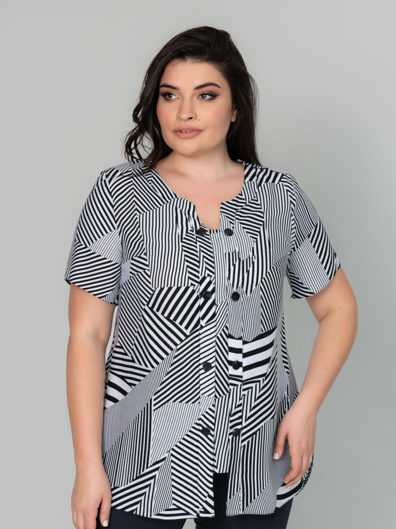 Блуза All Posa модель ap101968p-chorno-blij Фото