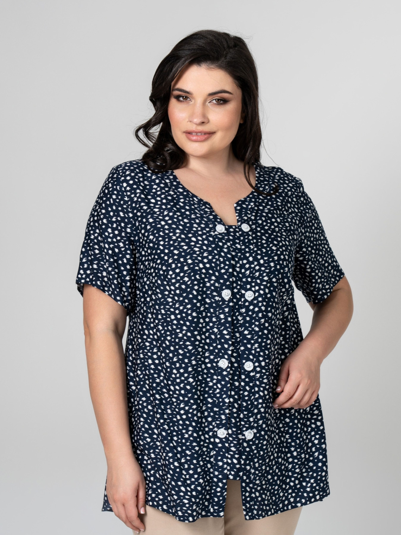 Блуза All Posa модель ap101968p-temno-sinj Фото