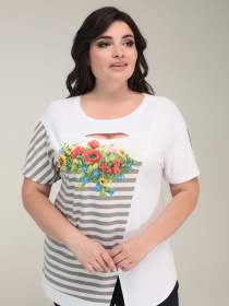 Футболка All Posa модель ap101575p-molochnij Фото