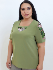 Блуза All Posa модель ap100679p-olivka Фото