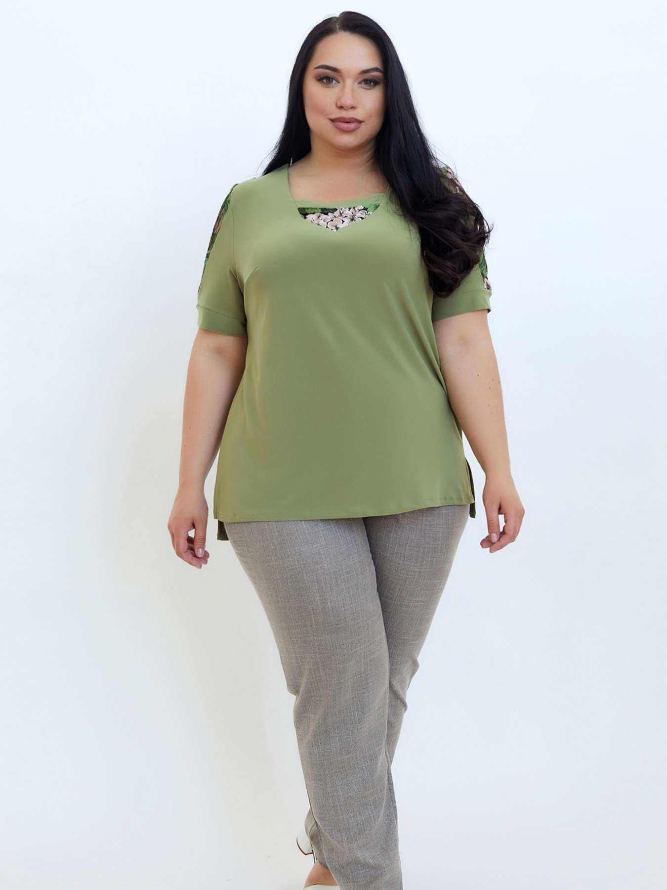 Блуза All Posa модель ap100679p-olivka Фото