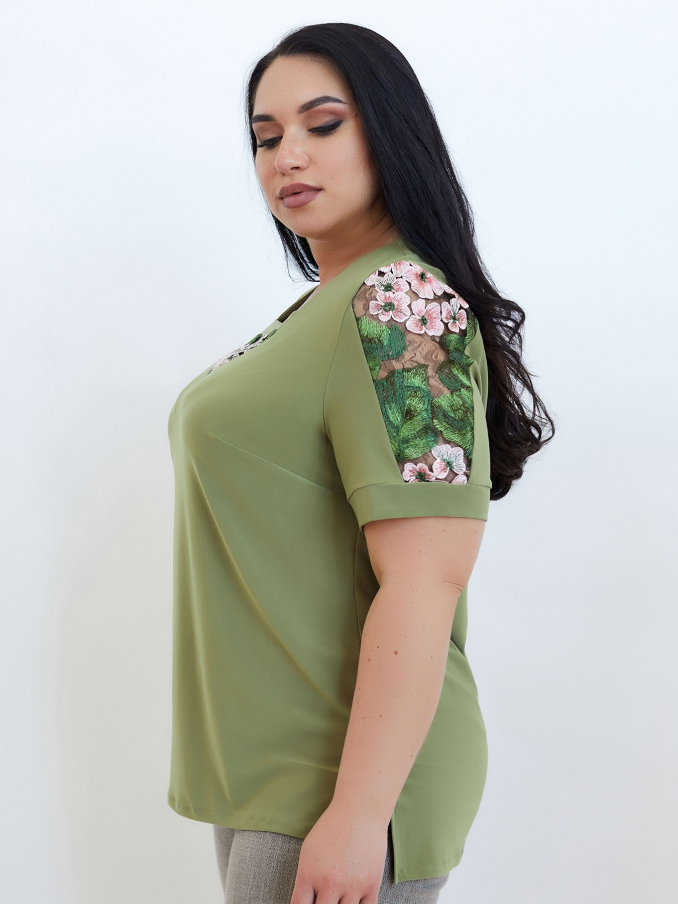 Блуза All Posa модель ap100679p-olivka Фото
