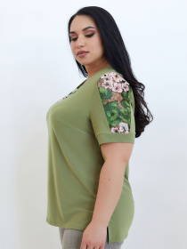 Блуза All Posa модель ap100679p-olivka Фото