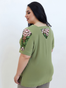 Блуза All Posa модель ap100679p-olivka Фото