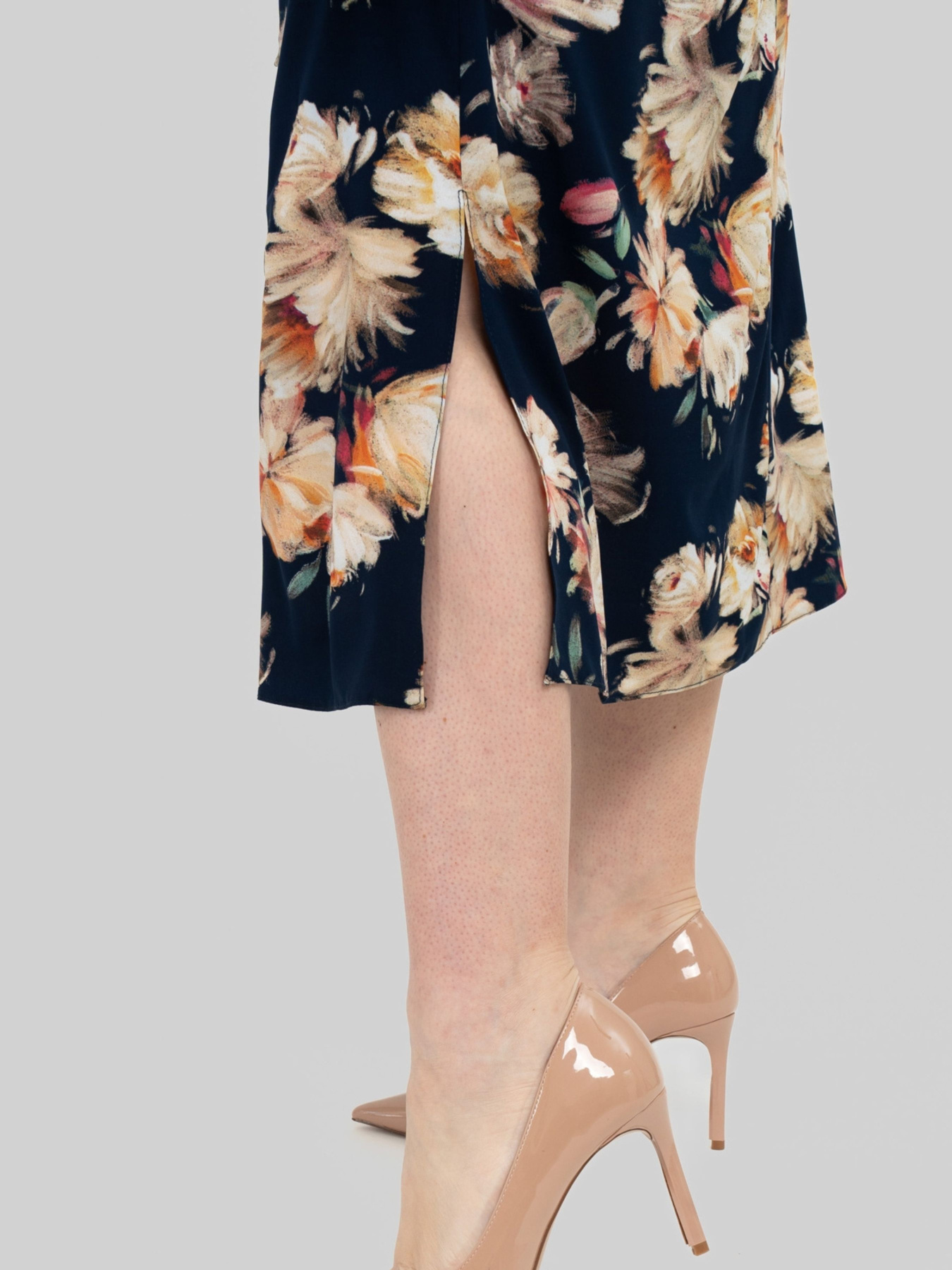 Сукня міді All Posa модель ap102464p-sinj-z-zhovtim Фото