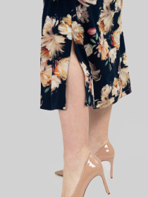 Сукня міді All Posa модель ap102464p-sinj-z-zhovtim Фото