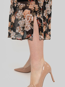 Платье миди All Posa модель ap102464p-chornij-z-bezhevim Фото