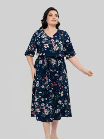 Платье миди All Posa модель ap102464p-temno-sinj Фото