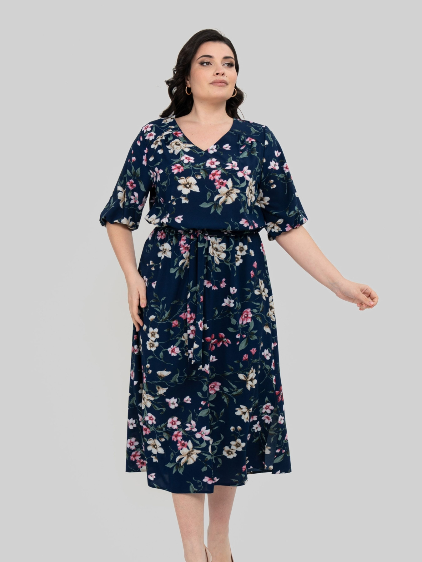 Сукня міді All Posa модель ap102464p-temno-sinj Фото