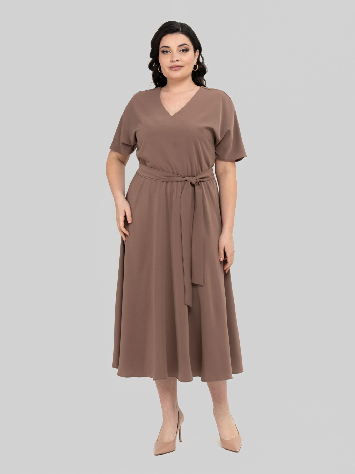 Сукня міді All Posa модель ap102448p-korichnevij Фото