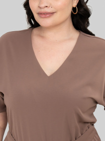 Сукня міді All Posa модель ap102448p-korichnevij Фото