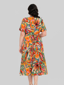 Сукня міді All Posa модель ap102420p-pomaranchevij Фото