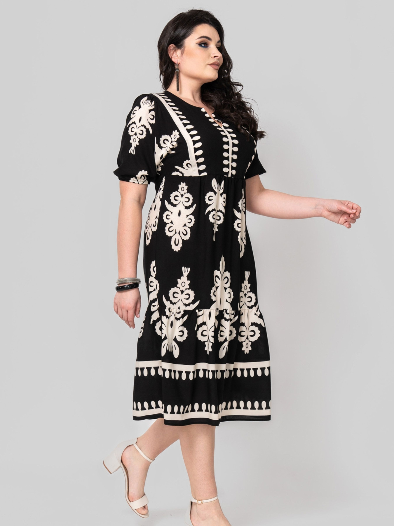 Платье миди All Posa модель ap102386p-chornij Фото