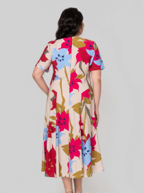 Сукня міді All Posa модель ap102375p-malinovo-bezhevij Фото