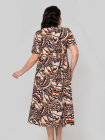 Платье миди All Posa модель ap102375p-bezhevo-sinj Фото