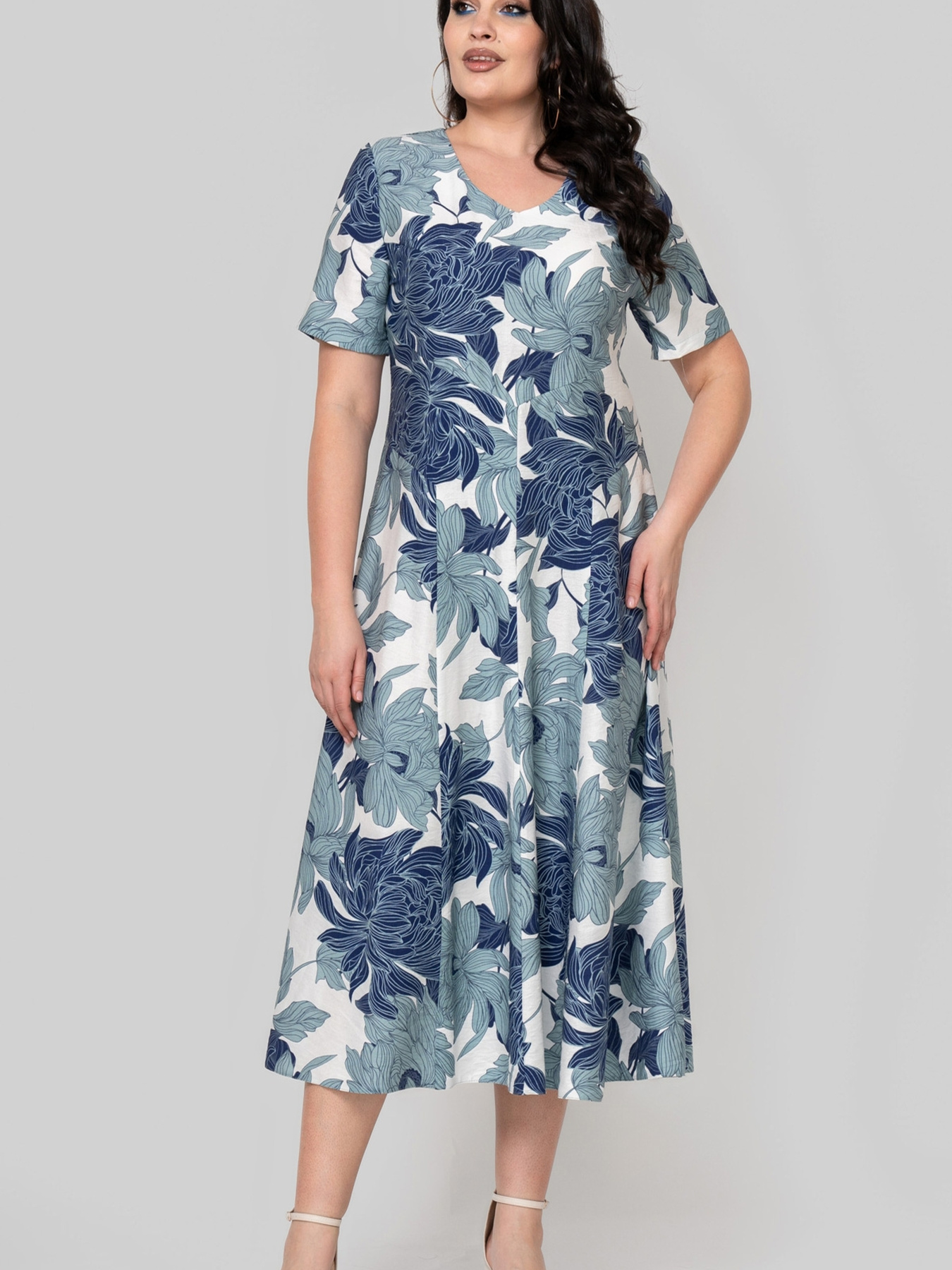 Сукня міді All Posa модель ap102375p-molochno-fstashkovij Фото