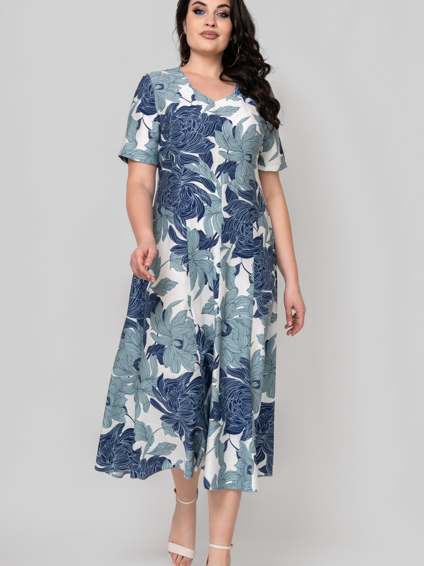 Сукня міді All Posa модель ap102375p-molochno-fstashkovij Фото